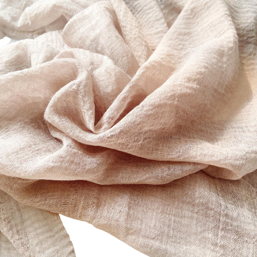 CrossKulture Crinkled PolyCotton Scarf for Women - 180 x 90 cm Stole for Women | PolyCotton Scarf for Summers, Head Cover for Women | Lightweight Scarf for Women | Women Accessory (Beige)
