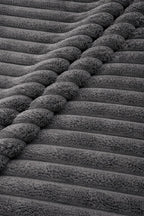 AWARD VELVETS Premium Faux Rabbit Fur Plush Luxury Soft Fluffy Striped Decorative Throw Pillow/Cushion Covers for Sofa, Couch, Living Room - (Dark Grey, 16 x 16 inch) Set of 2