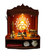DIVOKAH Beautiful Wooden Pooja Mandir For Home/Temple For Home And Office/Puja Mandir/Puja Stand/Pooja Mandapam With Led Spot Light (8 Mm Plywood Thickness) (Wdn Led Omflv)