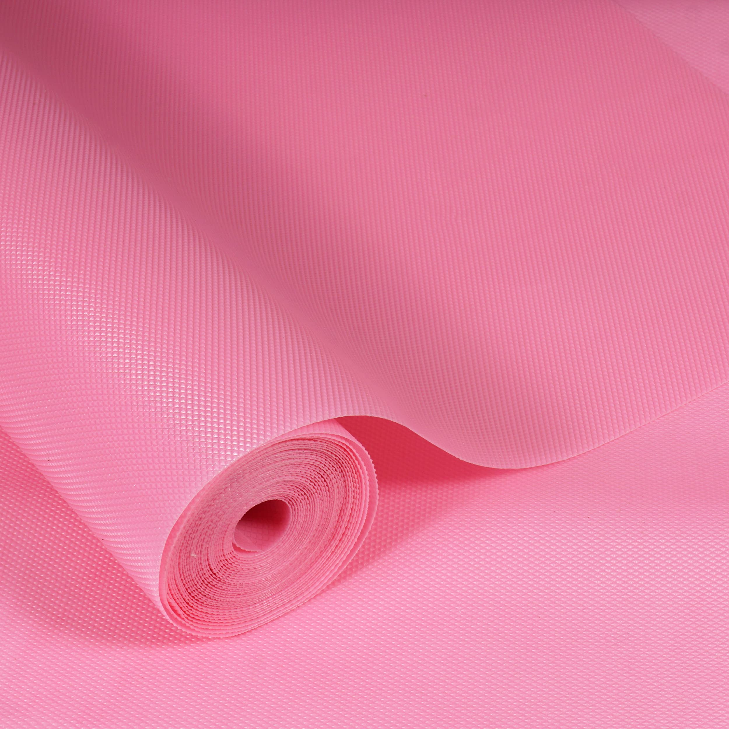 GripEasy 45cm x 20m Food Grade EVA Multipurpose Shelf Liners Solid - Drawer, Cupboard, Dinner Mat with Diamond Texture - Pink Kafalo