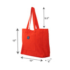 AQVA Cotton Canvas Tote Bag for Women & Girls | Shoulder Bag with Magnetic Button Closure & Solid Colour | Multipurpose Shopping, Travel, Beach, Office Bag | Good Gift Choice for Women (Red)