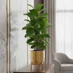 BEHOMA Hammered Gold Metal Indoor Planter 8.5