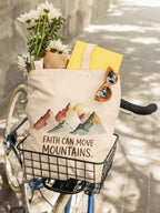 Kalaa Lifestyle Canvas Tote Bag for Women | Premium Cotton Shopping Bag | Eco-Friendly Shoulder Tote for Office, College, Travel & Daily Use and Gifting (Faith Can Move Mountains)