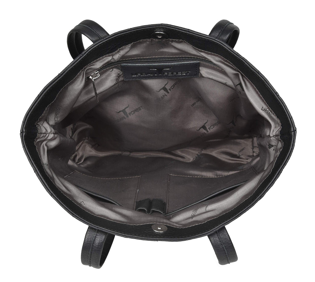 URBAN FOREST Nancy Black Quilted Leather Handbag for Women