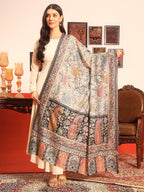 Pashmoda Women Guldasta Fine Wool Fabric Pashmina Kalamkari Embroidered Shawl (Size: 40x80in, 101x203cm) KAS13