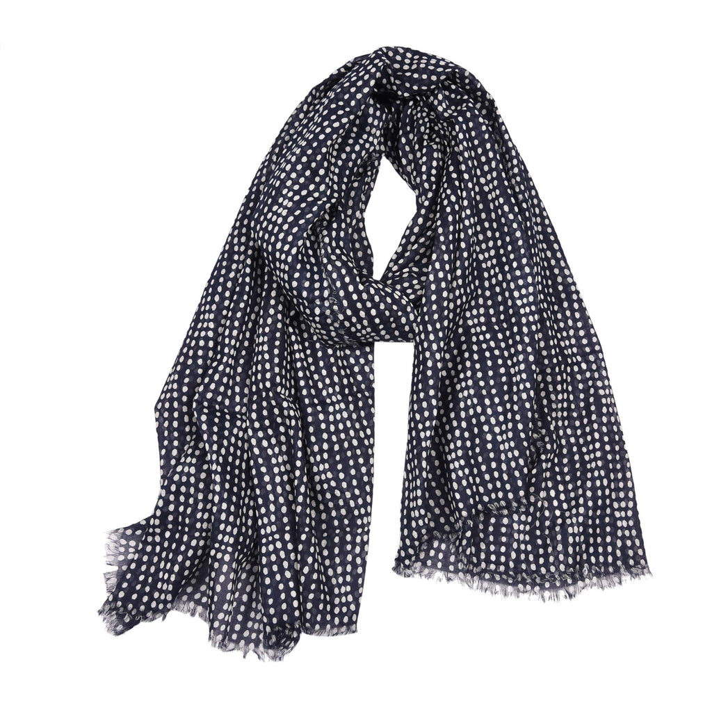 AQVA Printed Cotton Scarf for Women Stylish (Steroid Navy) | Head and Face Cover Scarf for Girls with 100% Cotton | Soft & Lightweight Scarves/Stoles for all Weather (72 x 43 in)
