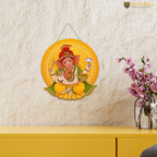 Artvibes Shri Ganesha Auspicious Wooden Art Work Wall Hanging For Good Luck Properity Vastu | Spiritual Decor Items | Paintings | Wall Poster| Stylish Modern Decor Item | Ideal Gifts (WH_8606N)