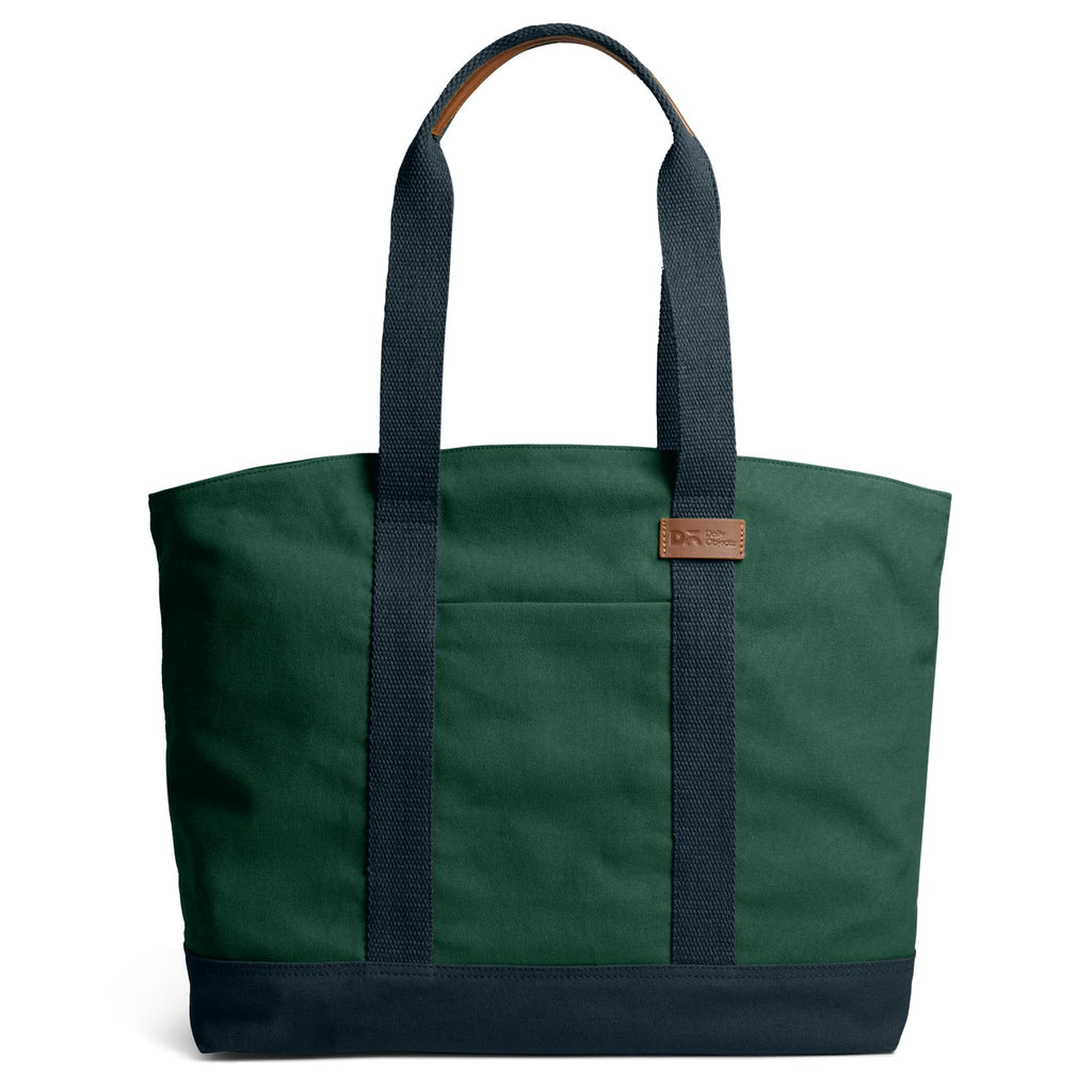 DailyObjects Forest Green-Navy Field Tote Bag |Canvas Tote Shoulder Bag Fits upto 14 Laptop for Women and Men Work & Daily Use |Handcrafted from premium cotton canvas perfect for Work & Daily Use