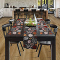 PRAKARTIK BY INDUARTS Black Leaves Eco-Friendly Cotton Dining Table Mats with Runner – Reusable, Machine Washable, Everyday Use Black Rectangular Placemats, Set of 4+180 cm Runner Kafalo