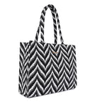 Lady Quinton Women Stylish Jute Tote Bag For Office and Laptop, Shopping Shoulder Bag, Shoppers Tote Handbags Lightweight Waterpoof Big Size, Grocery Bag, Eco Friendly Bags For Shopping(Black & White)