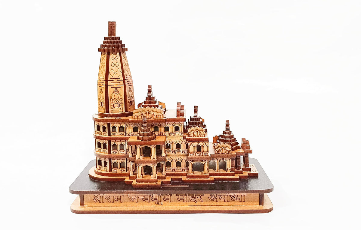 AAR Home Gallery Shri Ram Mandir Ayodhya Mandir for Home (Small) - Ideal for Home Decor and Pooja (5.5x3.5x6) inch