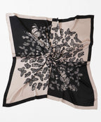 leeza store Women's Beige Black & Purple Polyester Satin Silk Square Digital Printed Scarf || Dupatta || Stole || Beach Wear || Fashion Accesorries || Bandana || Head Scarf || Hair Wrap