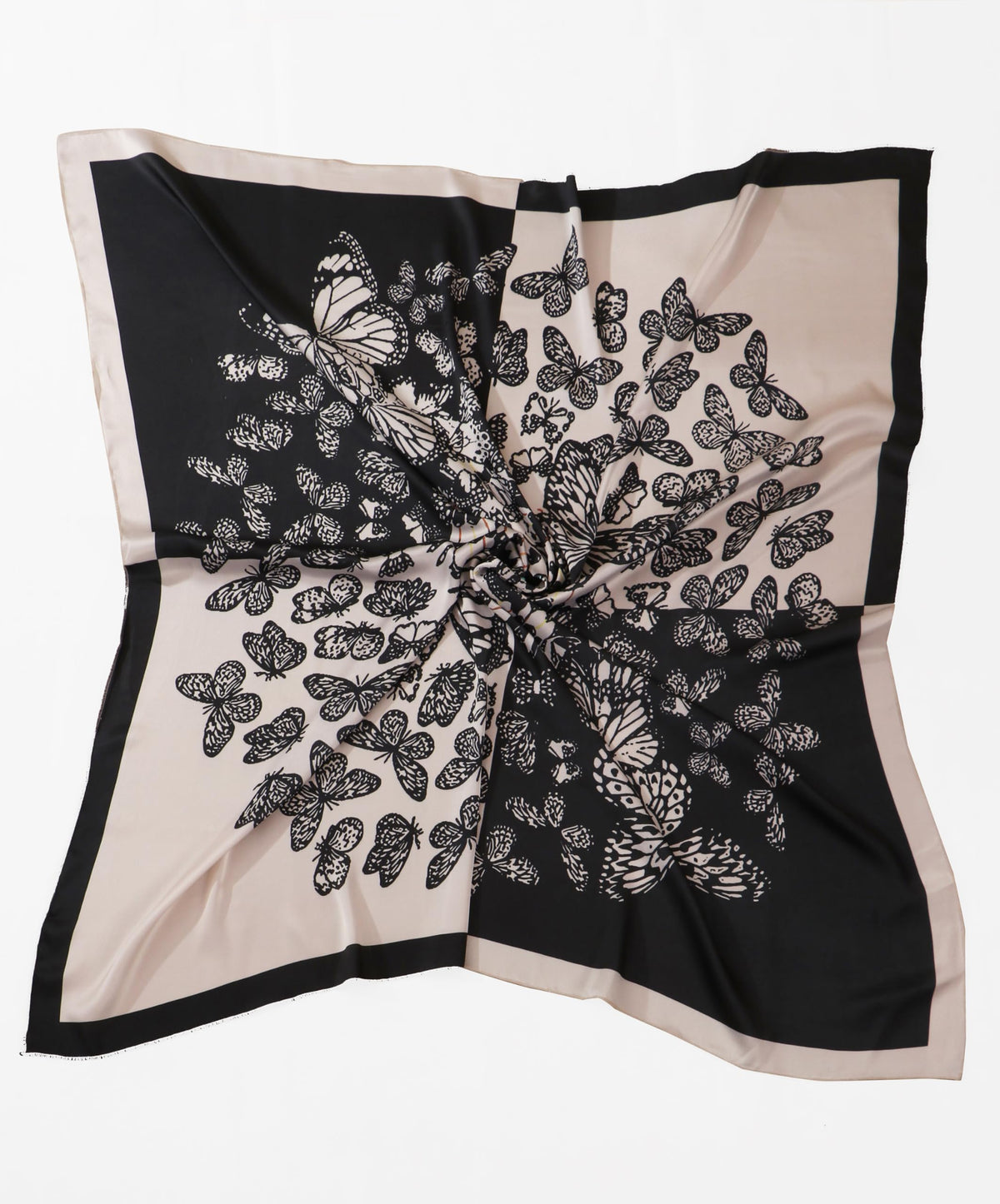 leeza store Women's Beige Black & Purple Polyester Satin Silk Square Digital Printed Scarf || Dupatta || Stole || Beach Wear || Fashion Accesorries || Bandana || Head Scarf || Hair Wrap