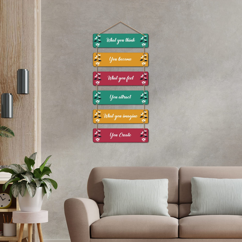 Artvibes What You Think You Become Decorative Wall Art | Quotes Decor Item | Motivational Wall Decor | Wall Accent | Art Piece | Graphic Art | Gift Items | Office Wall Decoration Items (WH_3216N)