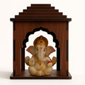 SOLOBOLO Mandir for Home with Door | Wooden Pooja Mandir with Storage | Step Home Temple for Pooja Room | Premium MDF Engineered Wood | Car Decor