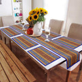HOKIPO Natural River Grass Handcrafted Madurkathi Table Runner (Blue, 6 Placemats) Kafalo