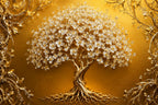 HighMark Gifts Golden Tree Bubble Crystal Wall Painting 24 x 36 Inches | Premium Decorative Scenery Wall Art | Waterproof & Easy to Clean | Luxury Wall Decor for Living Room, Bedroom, Office & Hotel