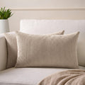 Encasa XO Corduroy Cushion Covers, Boho Pillow Covers, No Inserts Taupe