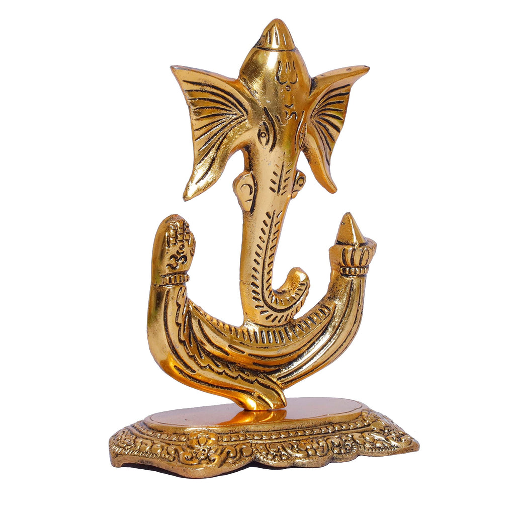 KridayKraft Metal Ganesha Statue Ganpati Murti Idol for Pooja Room & Home Office Décor Ganpati Bappa Murti Religious Idol Showpiece for Decoration & Gifting Article...