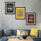 VIBECRAFTS Motivational Quotes Multi Wall Hanging Frames Set of 3 For Office Digital Reprint Posters with Synthetic Wooden Frame Home, Decorative Gift Item (15 x 12 inch) (PFVC3Pcs4_1316)