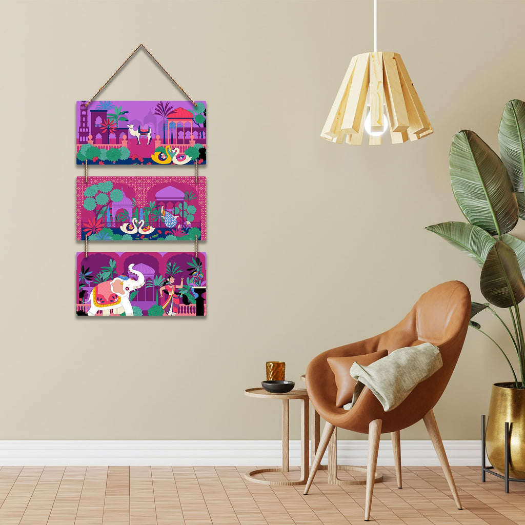 Artvibes Modern Indian Folk Art Wooden Art Decoration Item for Home | Living Room | Office | Wall Art Painting For Hall | Graphic Artwork | Aesthetic Wooden Decor | Unique Gift Items (WH_9425N)