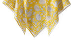 Ravaiyaa - Attitude is everything Sanganer Hand Block Printed Scarves Pure Cotton Scarf Square Hijab Dupatta 40 X 40 Inch (Yellow Lotus Floral)