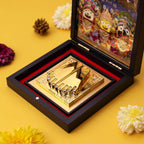 Yantram 3D Jagan Nath Puri Charan Paduka Pocket Temple Frame Box | Gold Plated Jagannath Puri Idol & Divine Charan Paduka | Premium ABS Polymer Foldable Pooja Frame | Home Mandir Decor Gift