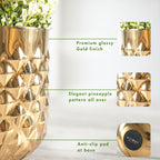 BEHOMA Metal Indoor Planter, Golden - Set of 2