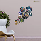Artvibes Every Day Is A Good Day Round Shape MDF Wooden Wall Decor Items | Quotes Decor Item | Wall Poster | Office Decor | Wall Art Print | Inspirational quotes | Gift Items (WPS_134N), Set of 11