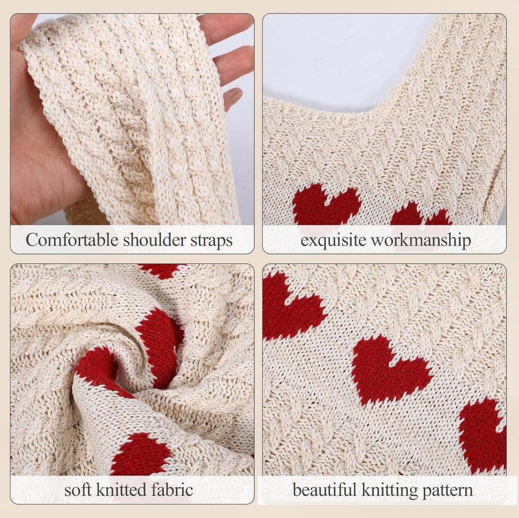Kawn® Premium Knitted Heart Pattern Tote Bag Large Stylish and Durable Trendy bag for Everyday Use Beach Shopping Travel Work – Comfortable and Trendy Design (Beige)
