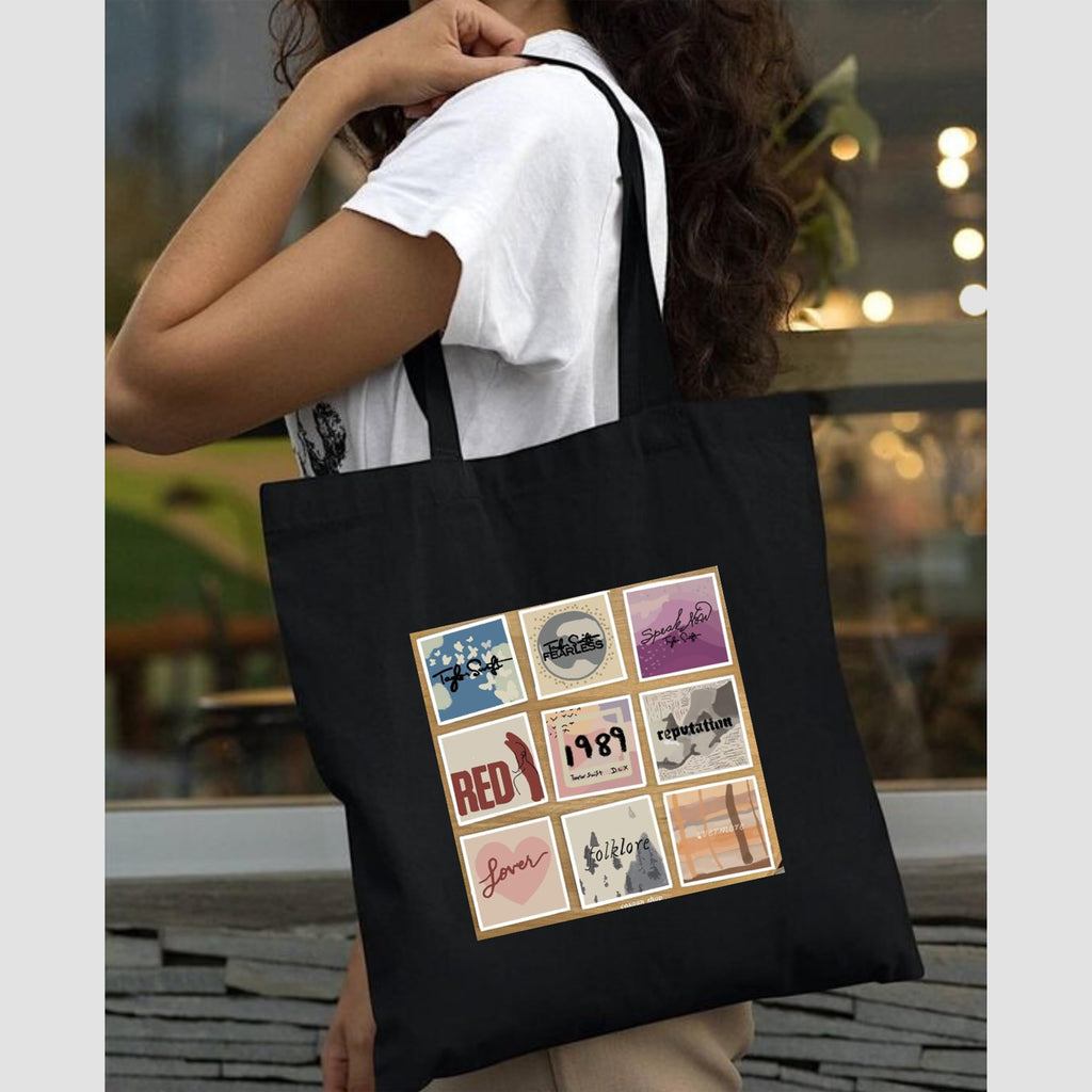 Peach Blossom Printed Cotton Zipper Tote Bags | CBAG - BLK-1989(9) BOX