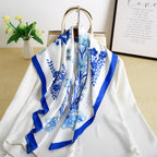 CrossKulture Printed Poly Silken feel Scarf Stole for Women | Stylish, Soft, & Lightweight | Satin Feel Neck, Hair & Head Scarf for Women | Square Silk Stole for Handbag (Colour47)