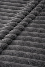 AWARD VELVETS Premium Faux Rabbit Fur Plush Luxury Soft Fluffy Striped Decorative Throw Pillow/Cushion Covers for Sofa, Couch, Living Room - (Dark Grey, 24 x 24 inch) Set of 1