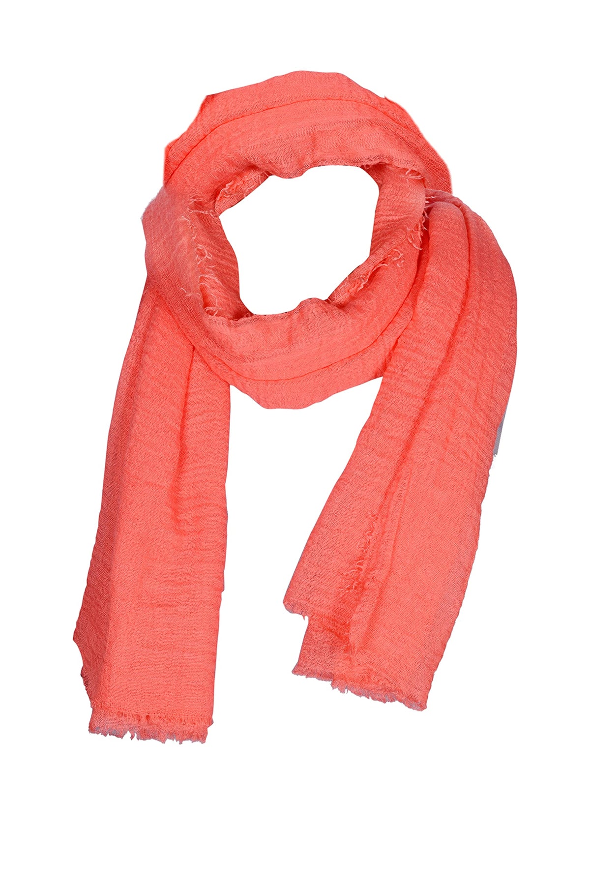 Iba & Isba Women's Plain Crinkled Scarves, Stoles, Hijab (76 x 36 inch) (Peach)