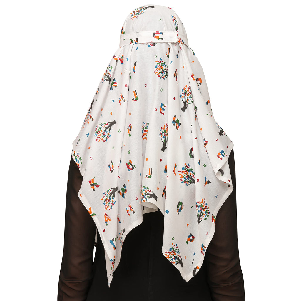 7 season's Cotton Scarf Cum Mask Universal Size Usable For Vehicle Driver For Sunlight UV Protection White Printed Design For Girl & Women (ABCD - s), For Female