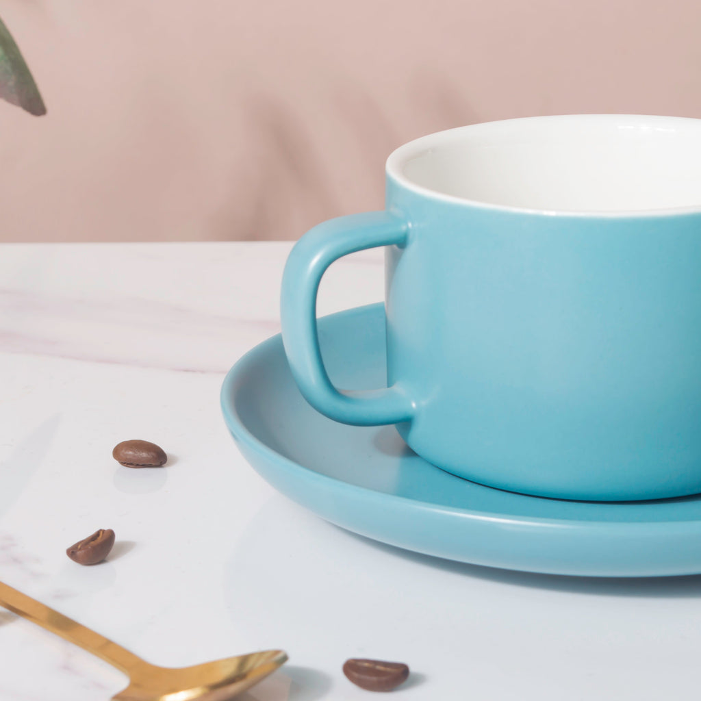 Celestial Blue Teacup And Saucer