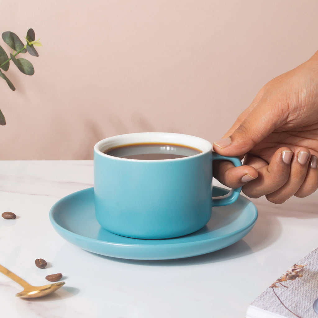Celestial Blue Teacup And Saucer