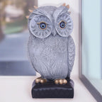 KRAFTSKALA Owl Polyresin Showpiece Item 6 Home Decor Tabletop Statue for Living Room, Study Desk and Office (Owl on Sq Base)