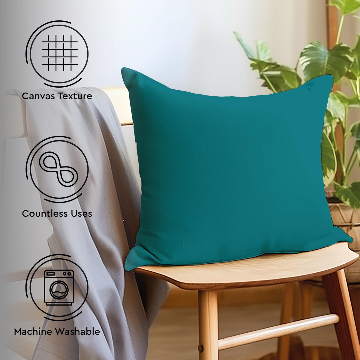 Encasa XO Cushion Covers, No Inserts, Cotton Throw Pillow Cases