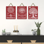 Artvibes Tribal Warli Art Decor Decorative MDF Wooden Wall Art for Home | Living Room | Office | Wall Art Painting For Hall | Graphic Artwork | Wall Art Print | Ideal Gifts (WH_96157N), Set of 3