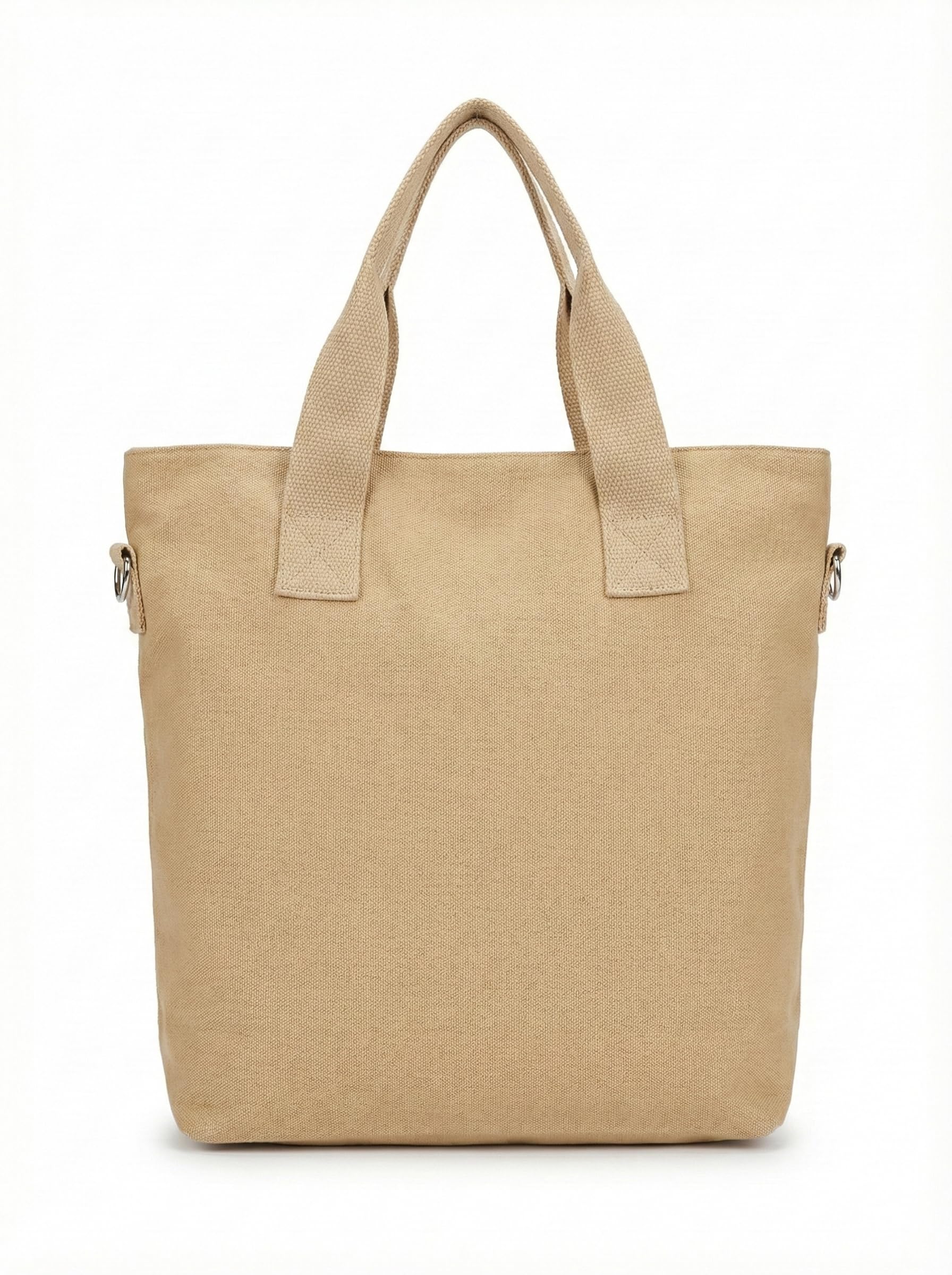 BROGBUS Canvas Tote Bag for Women Office Use, College Girls with Compartment, Khaki