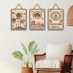 Artvibes Warli Village Life Home Decorative Wall Art MDF Wooden Wall Hanger for Living Room | Art For Wall | Wall Sculpture | Signs & Plaques | Aesthetic Wooden Decor | Gift Items (WH_9626N), Set of 3