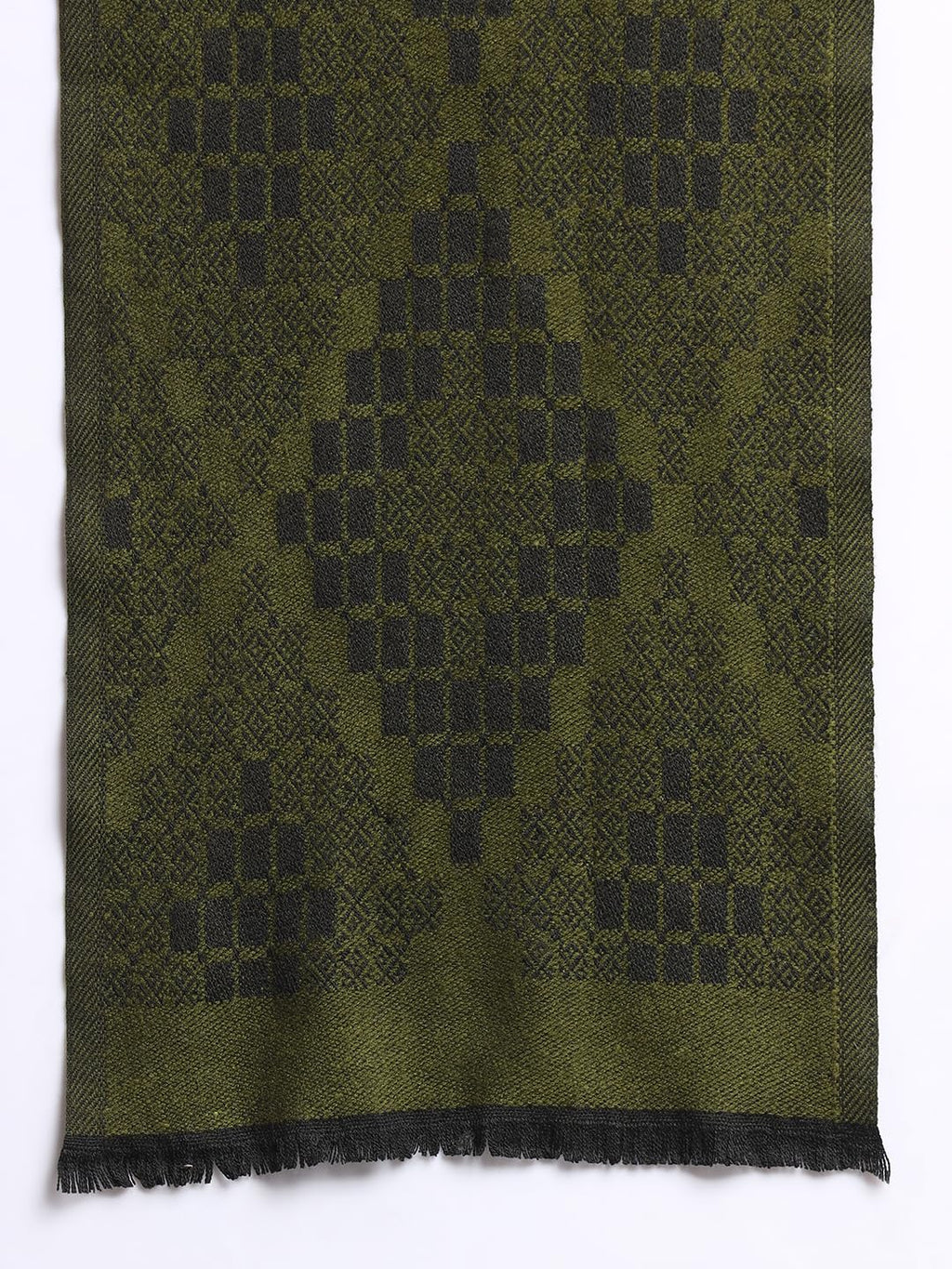 Ravaiyaa - Attitude is everything Women Woolen Ikat Design Casual Warm Winter Wear Muffler Scarf Stole 72x14 Inch (Green)