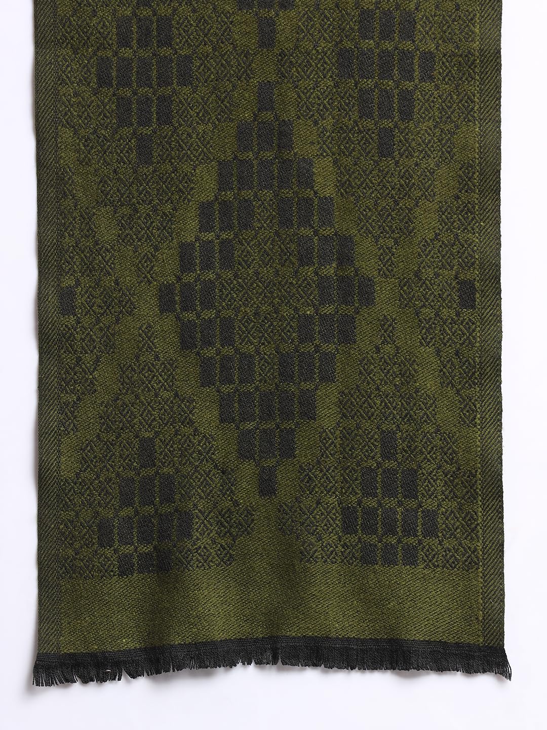 Ravaiyaa - Attitude is everything Women Woolen Ikat Design Casual Warm Winter Wear Muffler Scarf Stole 72x14 Inch (Green)
