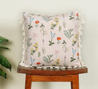 ishro home Premium Cushion Cover 18 inch x 18 inch | Set of 5 – Soft European Standard Fabric, Frill Design, Machine Washable | (5, Blooming Crane's-Bill, 18x18 Inch)