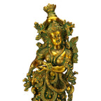 SVARUP Big Brass Radha Krishna Pair Idol Radhay Krishan Murti in Multicolor Home Decor Puja Gift Height 29 Inch