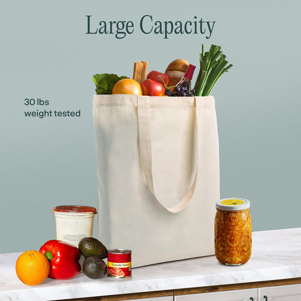 Cotton Tote Bag for Women with Zipper, Plain Canvas Tote Bag for Painting & DIY, Reusable Eco-Friendly Bag for Shopping, School & Gym – 1 Pc