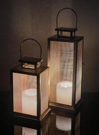 W A Handicraft Set of 2 Iron Lantern and Candle Tealight Holder for Home Decor I Candles for Home Decor I Candle Holders for Home I Gold Lantern