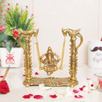 KridayKraft Ganesh ji jhula,Ganpati idol on Swing jhula for Temple Pooja,Ganesha Metal Statue Table Decorative Home,Office & Gift your Relatives,Religious Showpiece Figurines,Corporate Gift Article...