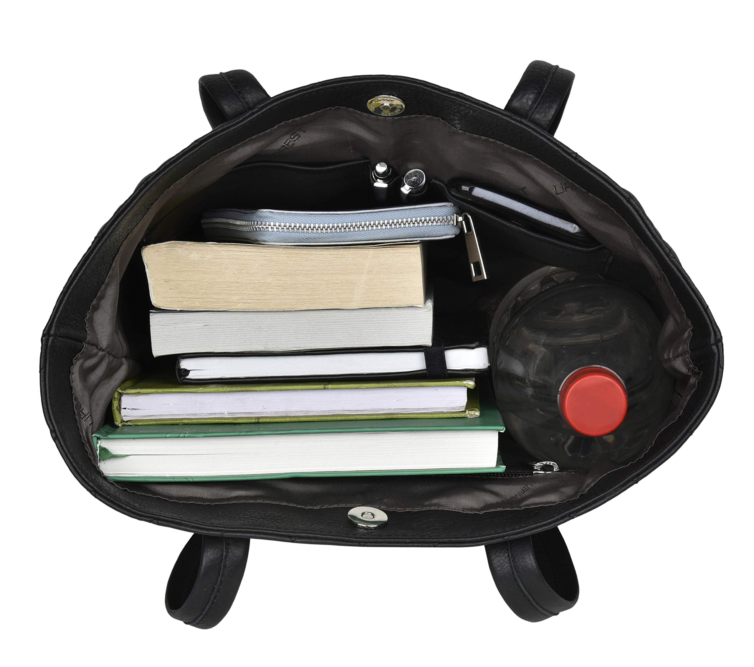 URBAN FOREST Nancy Black Quilted Leather Handbag for Women